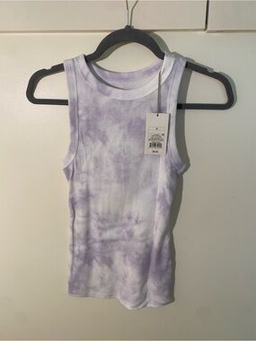 a new day Lavender Tie-Dye Ribbed Tank Top